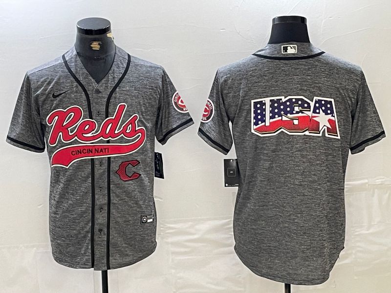 Men Cincinnati Reds Blank Grey Jointly 2024 Nike MLB Jersey style 4